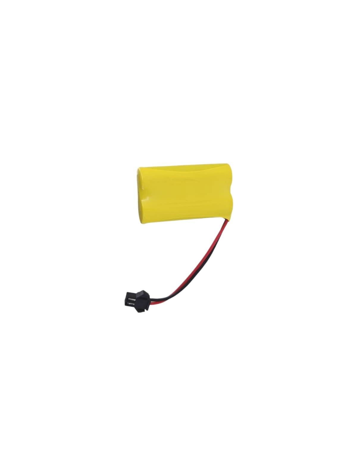 2.4V 500mAh rechargeable Ni-MH battery in yellow, compact size 48*28*14mm, designed for easy recharging.
