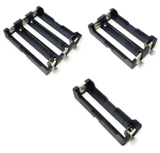 Versatile 21700 battery holders in single, dual, and triple slot configurations for DIY projects.