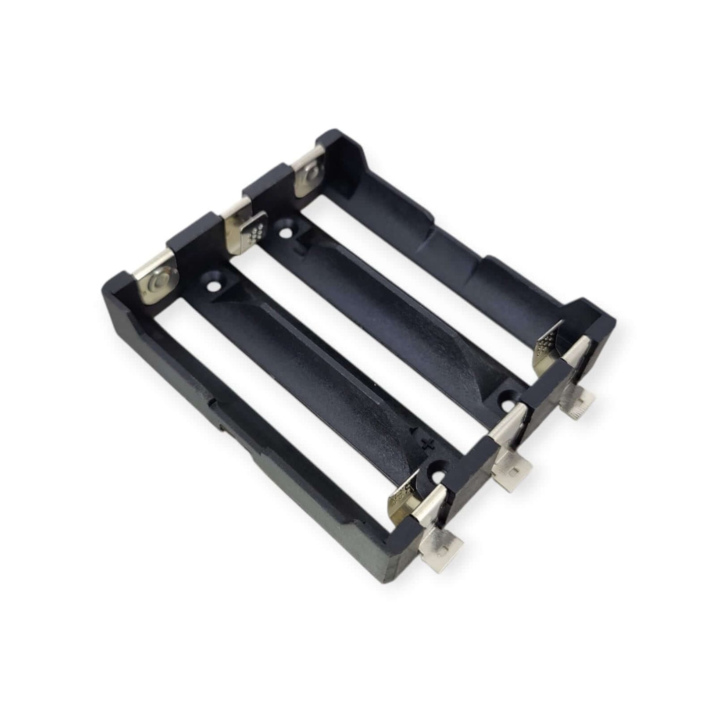 21700 battery holder with three slots for secure connections and versatile use in DIY electronics and power banks.