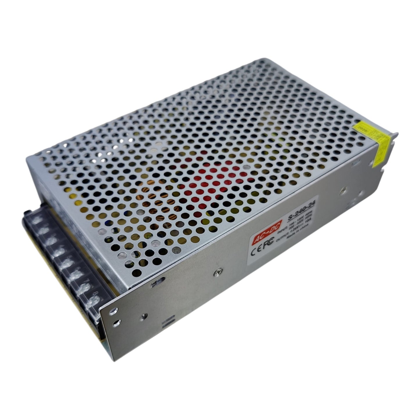 Heavy-duty 24V 10A power supply for CCTV and LED lighting.