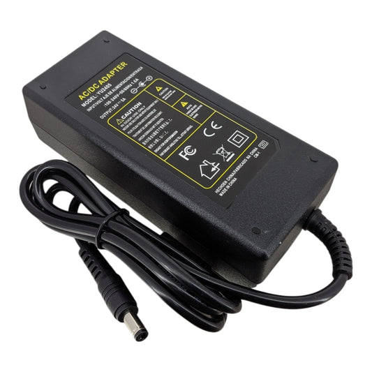 24V 5A 120W AC/DC 電源變壓器火牛外觀，連同穩定輸出的 DC 連接線。