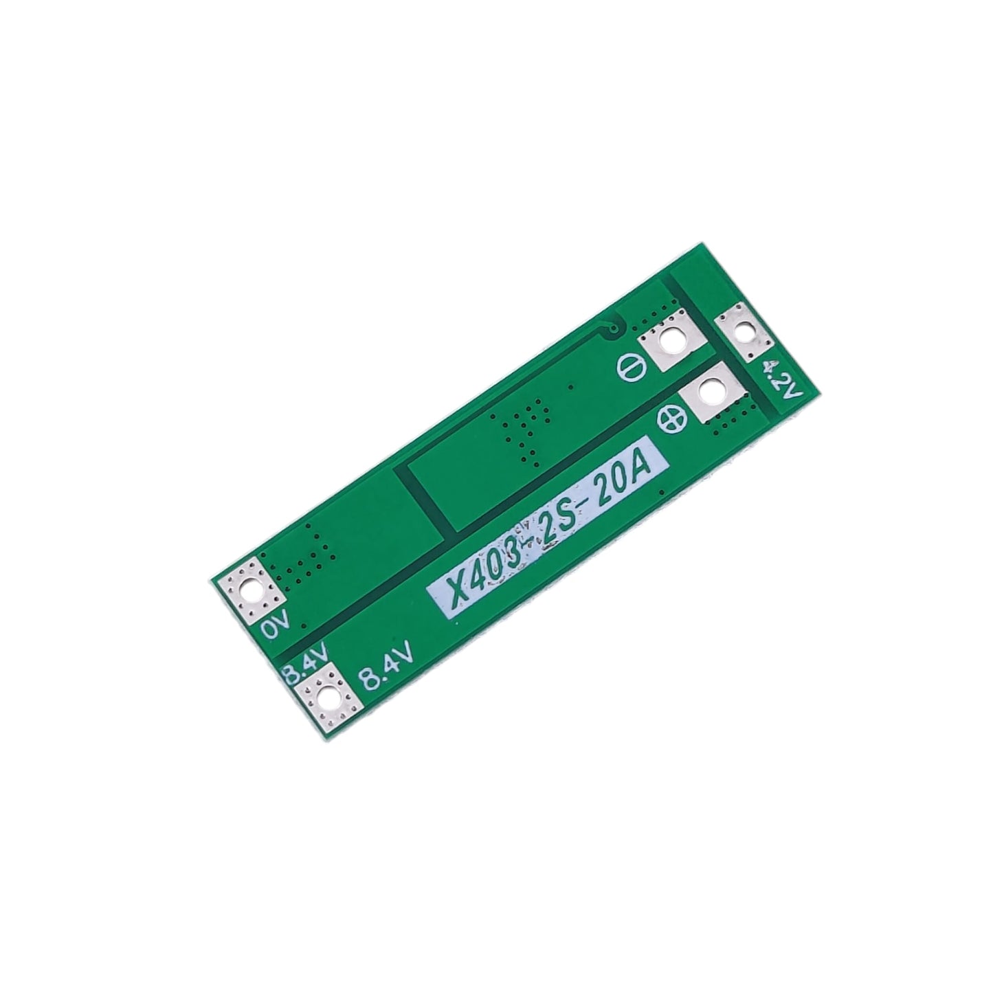 Back PCB layout of 2S 7.4V battery protection module 45x15mm.