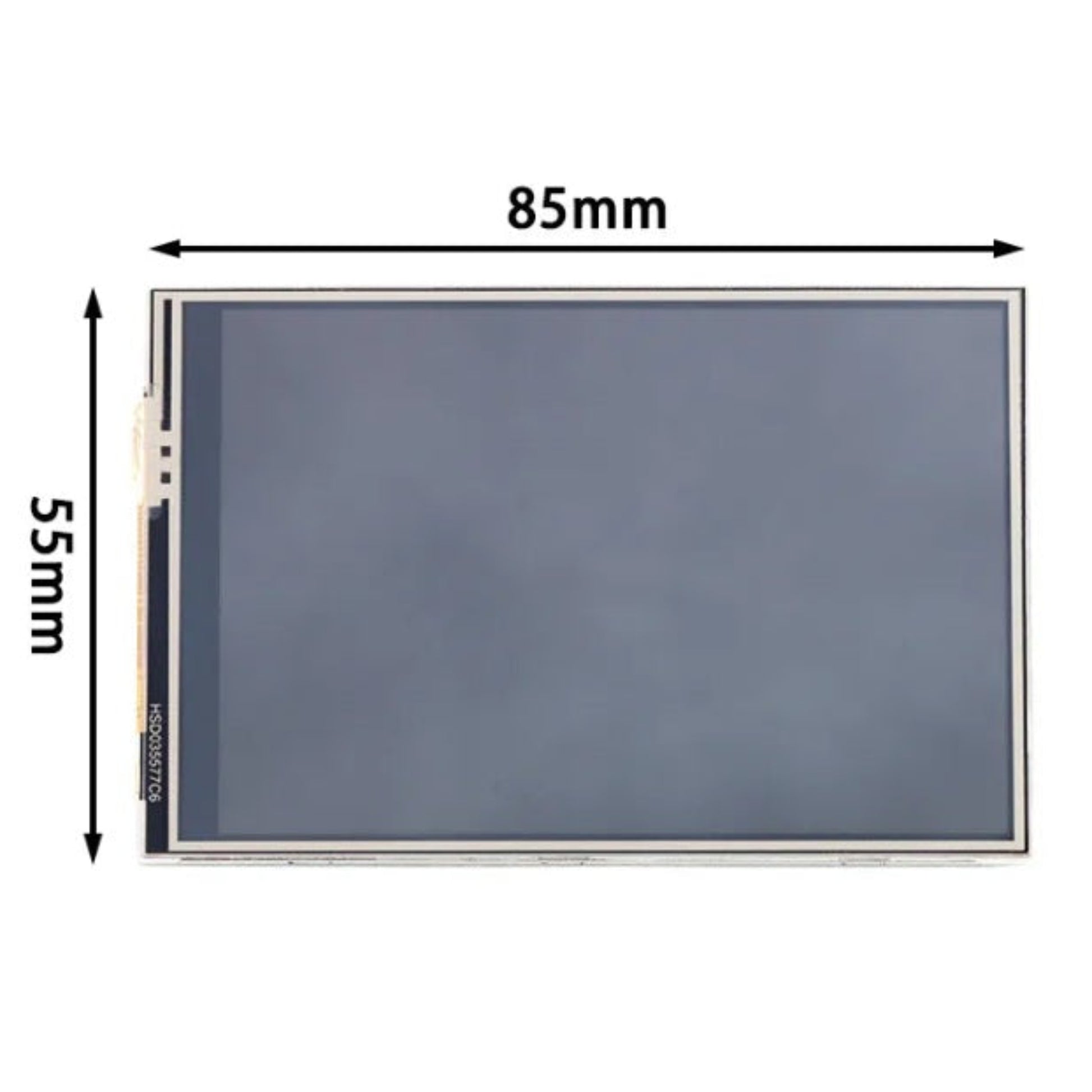 Dimensions of the 3.5 inch TFT module, measuring 85mm by 55mm.