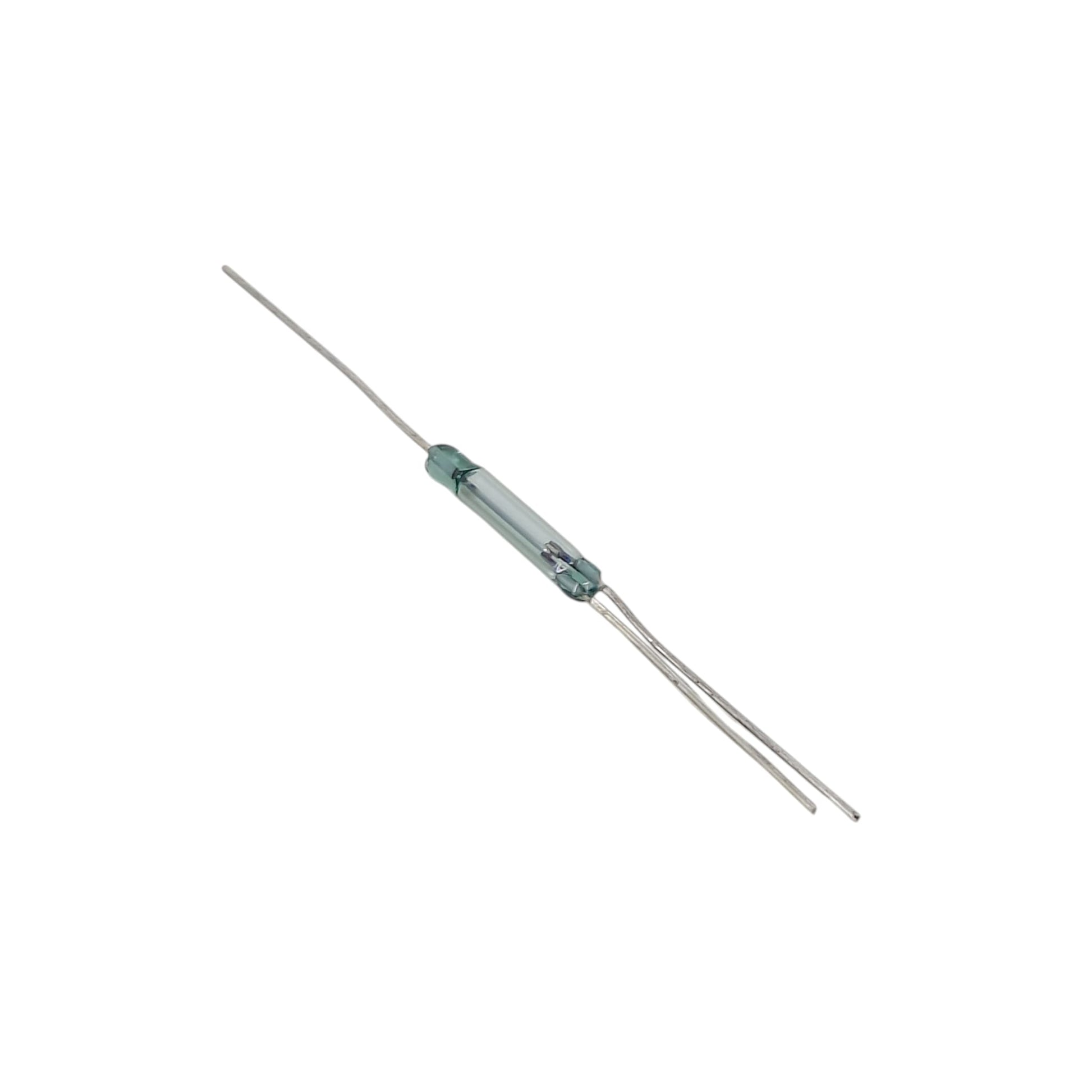 Close-up showing the normally open and normally closed pins of the 3-pin reed switch.