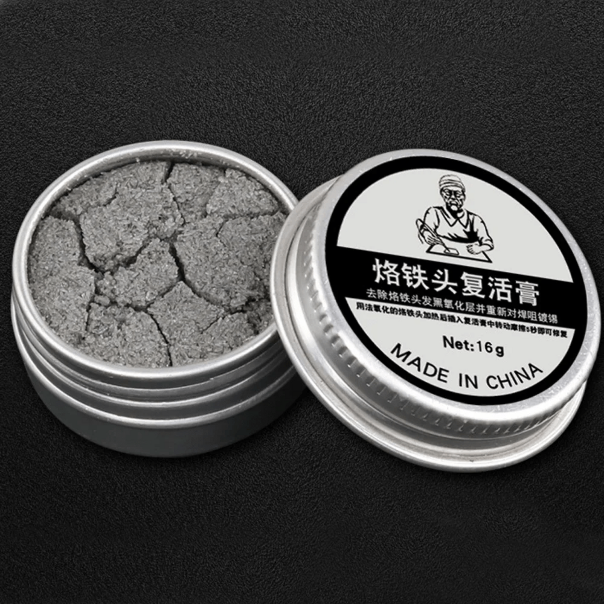 30g Soldering Iron Tip Refresher cream in tin, perfect for cleaning and reactivating soldering heads.