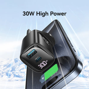 30W USB Charger Digital Display Gan Fast Charger