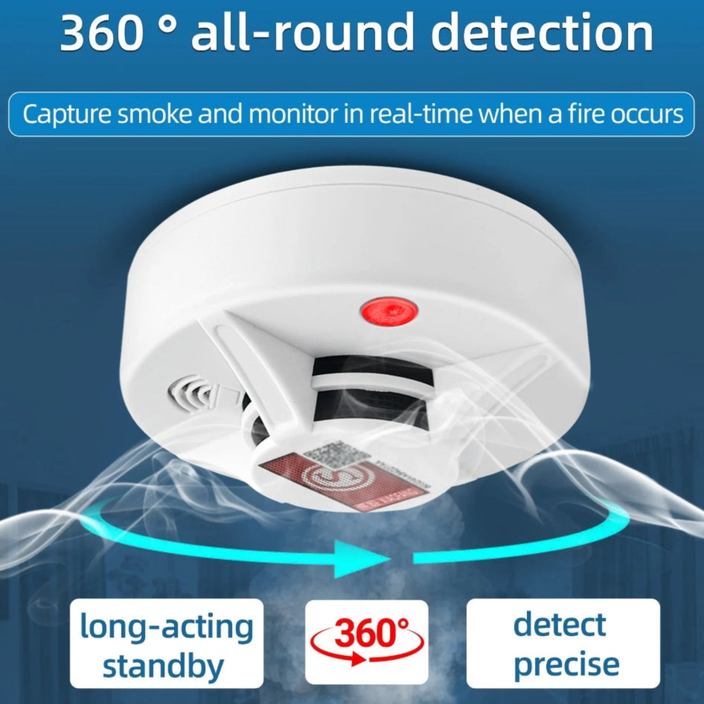 Smoke detector with 360-degree air inlet for fast fire detection