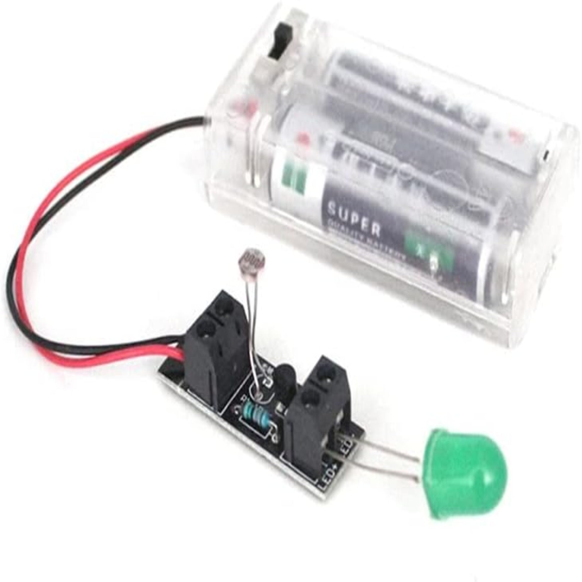 3V Intelligent Light Control Sensor Switch Module with LED for Arduino and Micro:bit, ideal for DIY robot car projects.