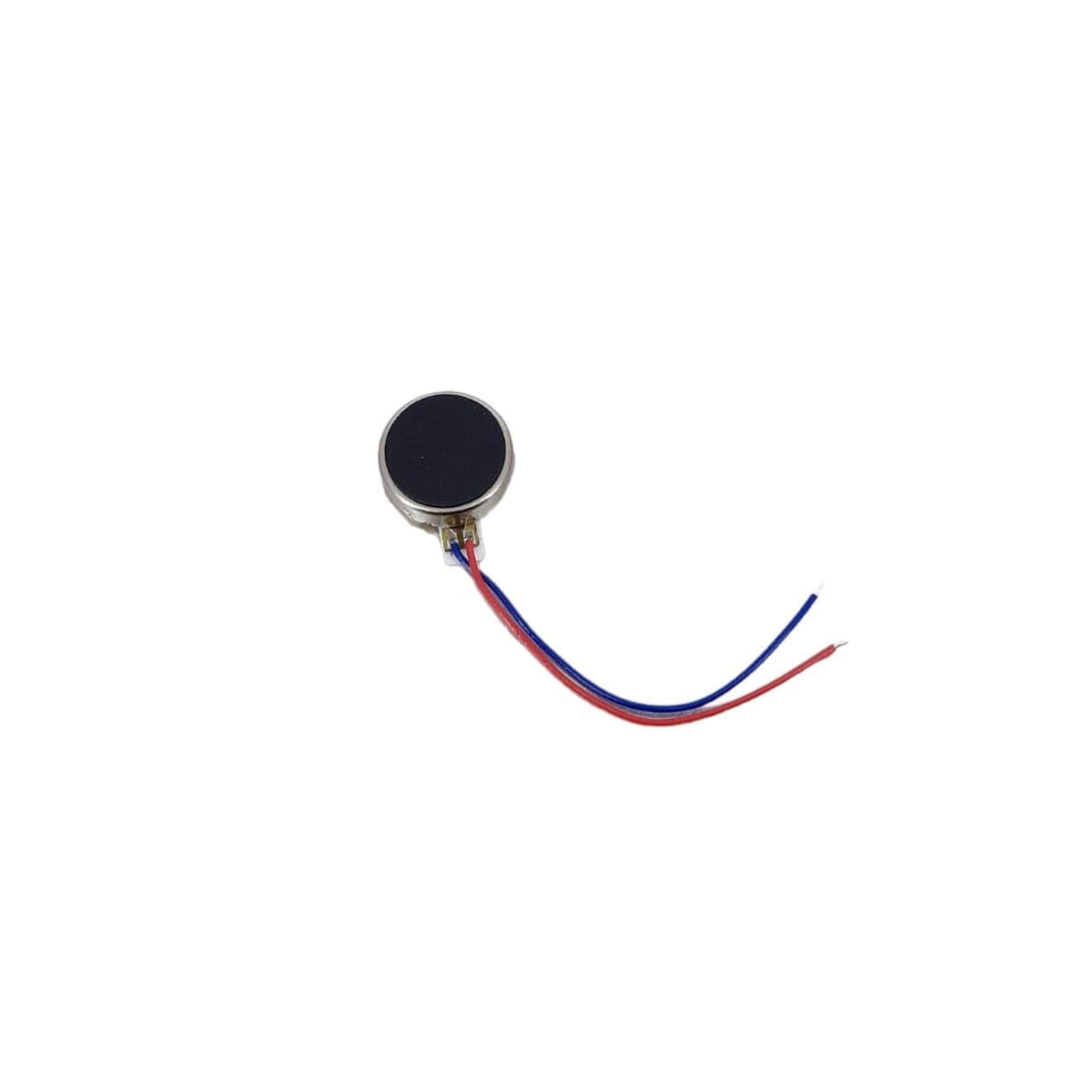 3.7V Mini Vibration Motor 10mm x 3mm with wires, suitable for mobile phones and electronic devices.