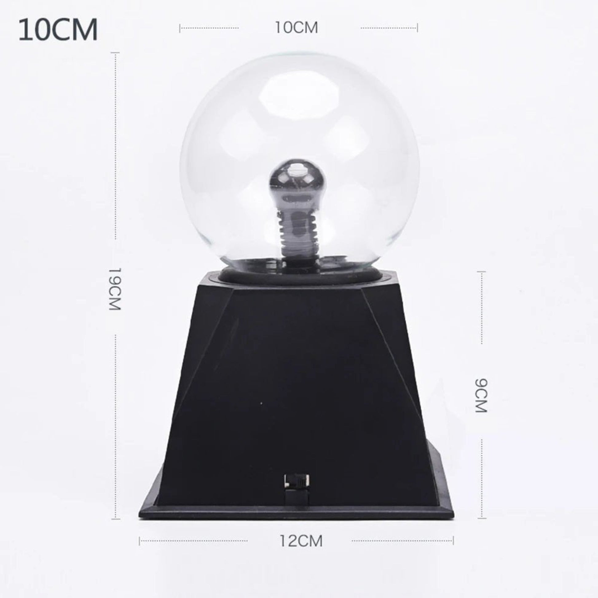 4 Inch USB Plasma Ball with touch-sensitive features and a sleek black base displaying captivating lightning effects.