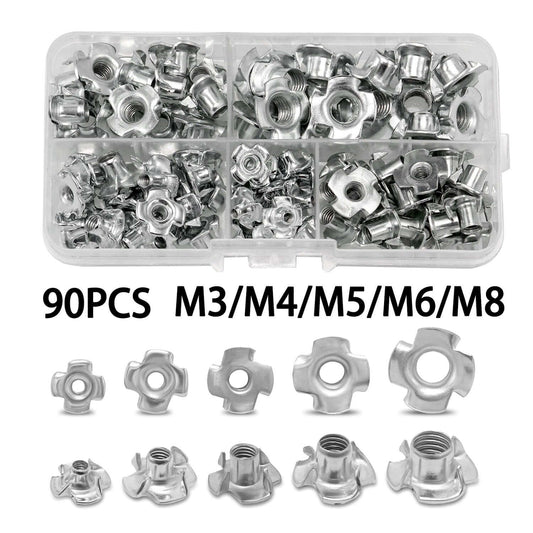 90pcs M3 M4 M5 M6 M8 Zinc Plated Four Claws Nut - Sun Cheong Computer Company Limited