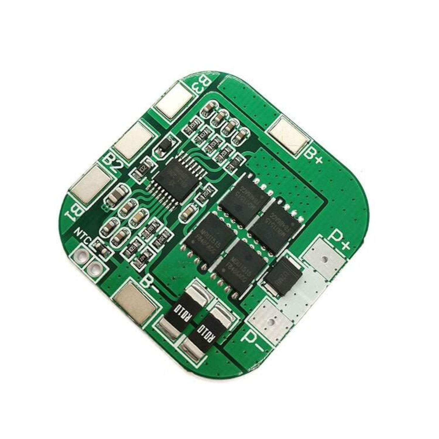 Top view of 4S 20A 18650 lithium battery protection board with BM3451 IC.