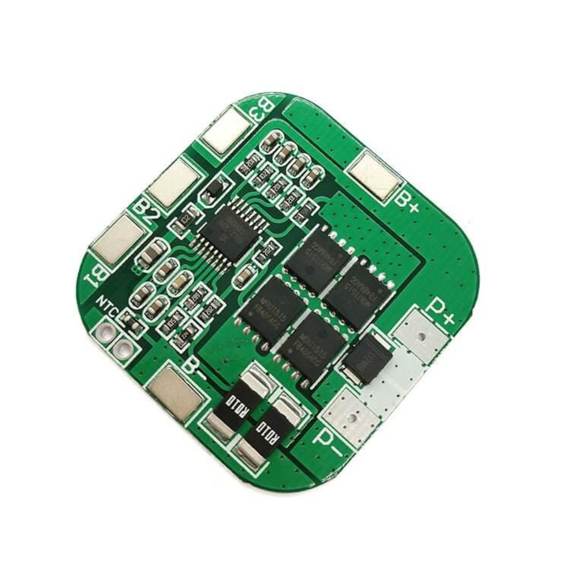 Top view of 4S 20A 18650 lithium battery protection board with BM3451 IC.