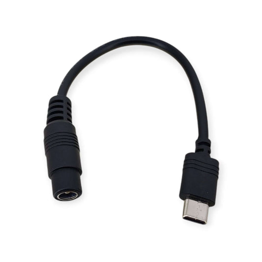 5.5x2.1mm DC to USB-C charging adapter cable, 15cm long, for laptops, routers, and Type-C devices.