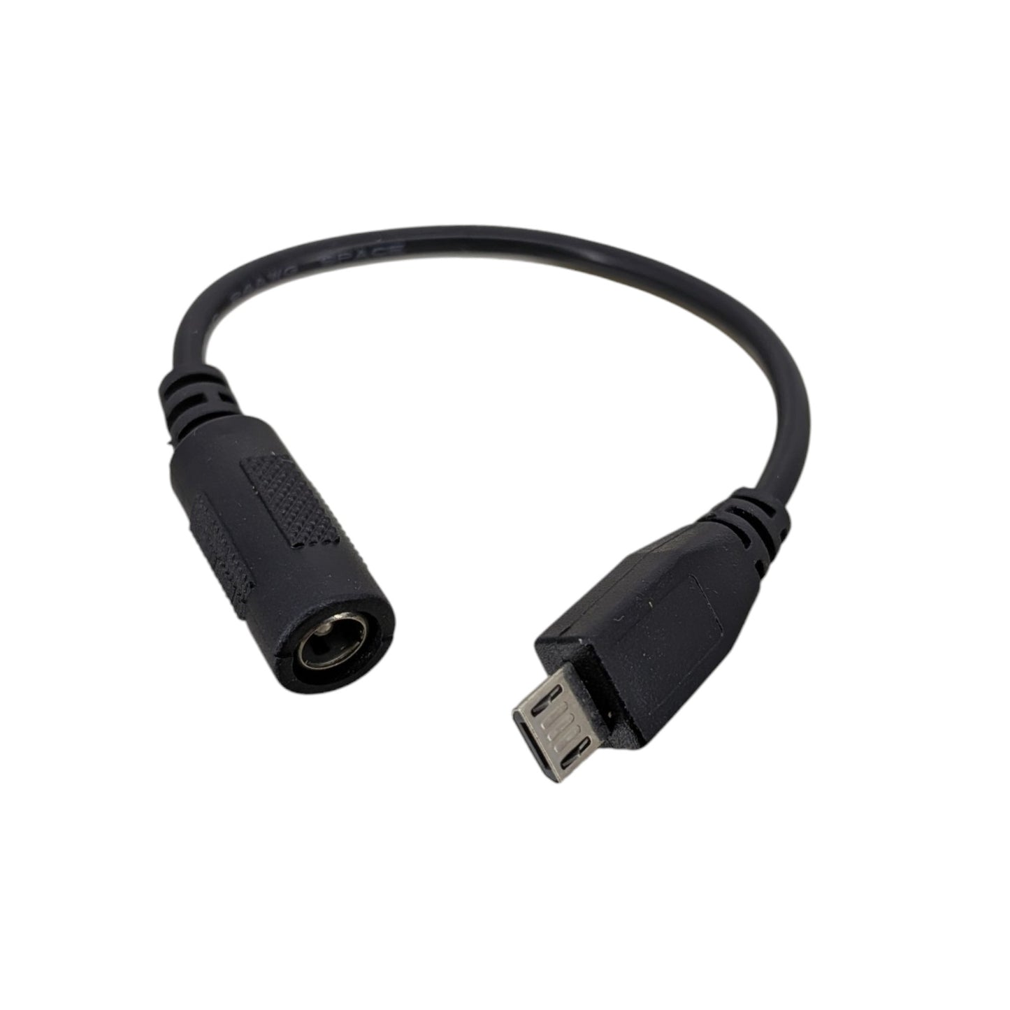 15cm 長的 5.5x2.1mm 母轉 Micro USB 公頭轉接線，採用防折斷軟線設計，有效保護設備底板插座。