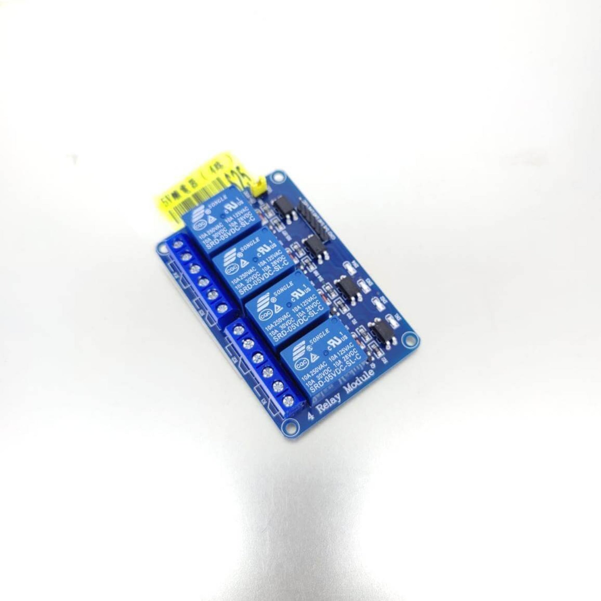 5V 4-Channel Relay Module for Arduino, ideal for controlling high-current appliances and sensors.