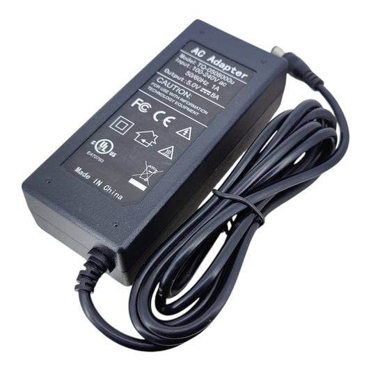Top view of 5V 8A power adapter with 5.5x2.1mm DC plug