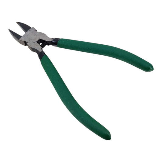 6-inch professional diagonal cutting pliers with green non-slip handles.