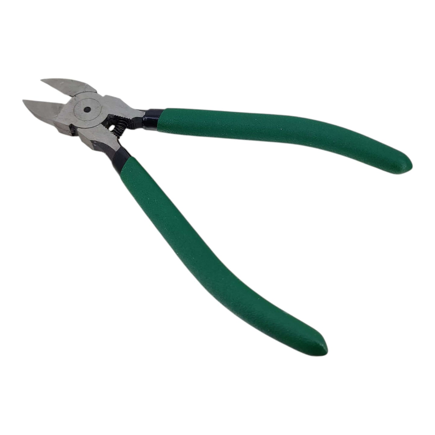 Close-up of the spring-loaded mechanism on precision side cutters.