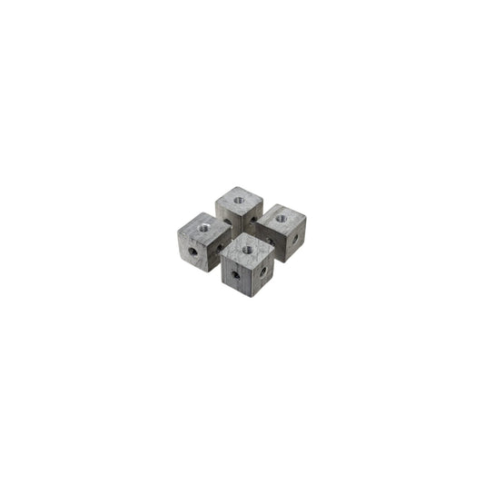 4 粒裝 10x10x10mm 6面 M3 螺紋鋁合金固定塊，專為 3D 打印機及機械人改裝而設。