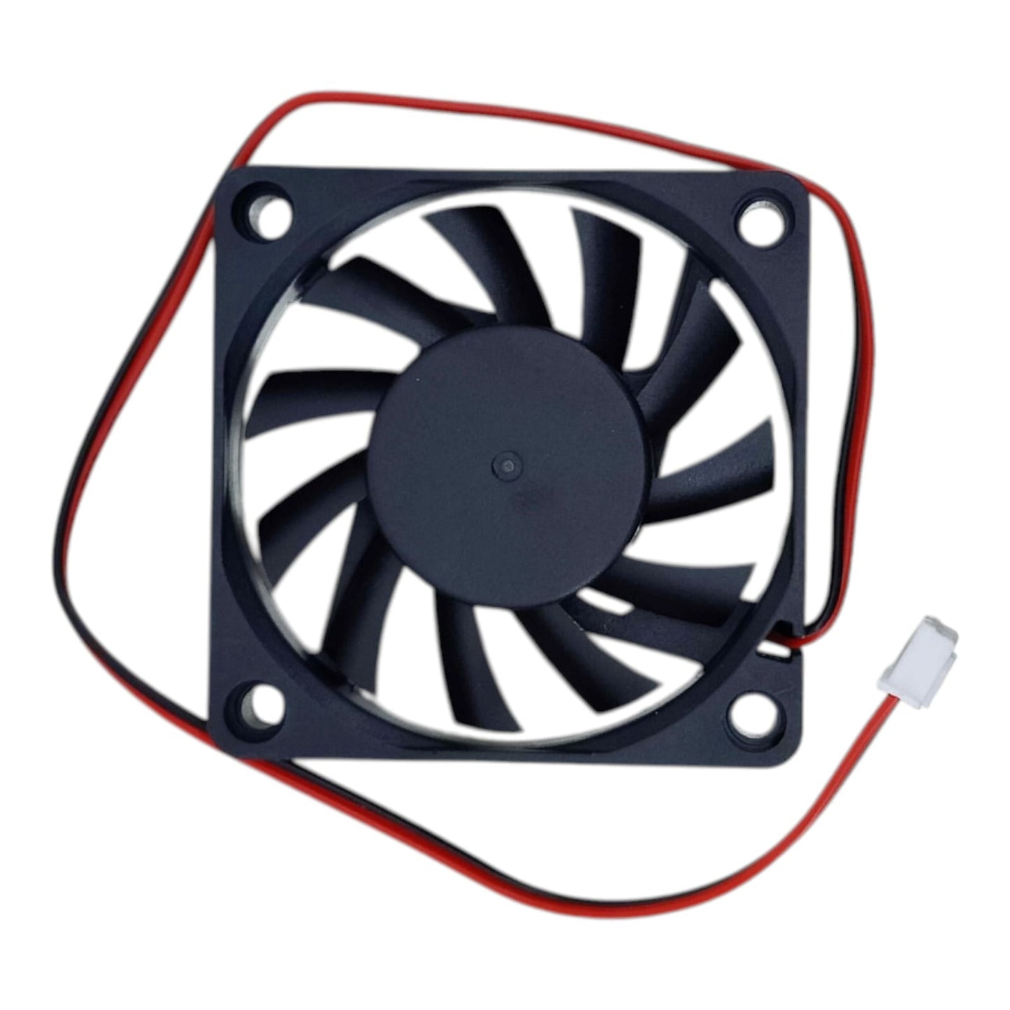 Front view of a black 6010 12V DC brushless cooling fan with 9 blades.
