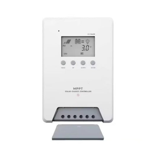 DM160 60A MPPT Solar Charge Controller for 12V 24V 48V systems with LCD display.