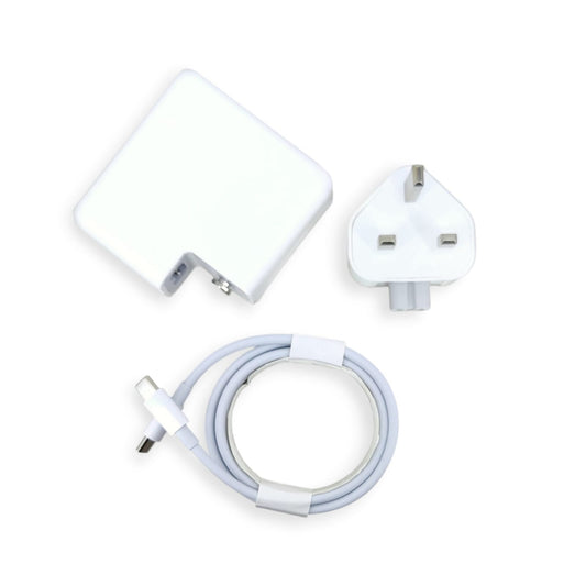 Complete 61W USB-C PD power adapter kit with UK plug and USB-C cable.