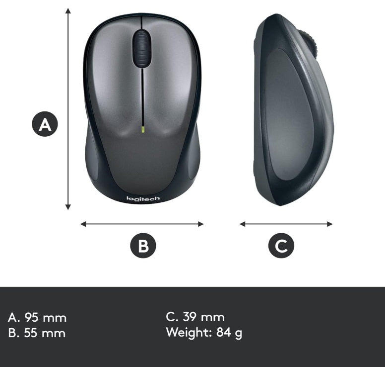 Logitech M235 無線滑鼠 | 人體工學防滑設計