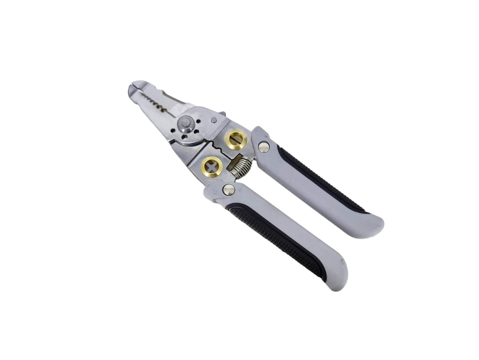 7-inch multifunctional wire stripper pliers with stainless steel construction and ergonomic handles for electricians and DIY projects.