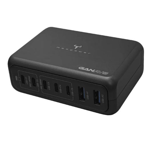 牛魔王 TF880XJ 正面接口特寫，展示 140W 的 USB-C 接口及 30W 的 USB-A 快速充電接口。