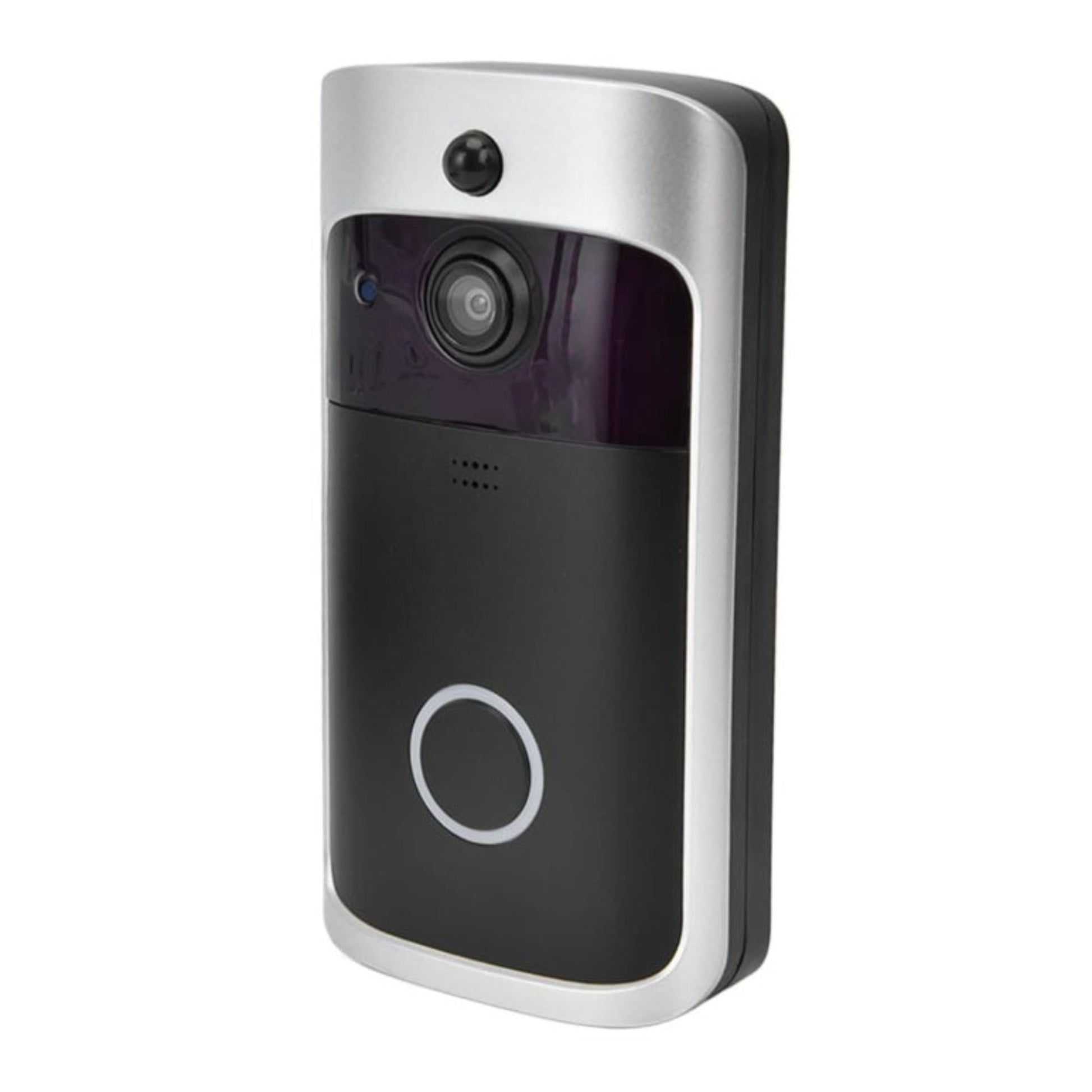 Close-up of the 720P HD camera lens and IR sensor on the V5 doorbell.