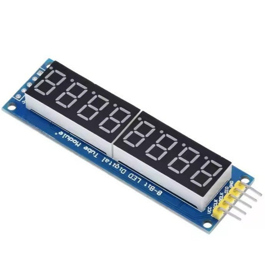 8-bit digital LED display module with 7 segment presentation for Arduino projects, featuring red anode tubes.