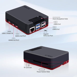 Argon NEO 5 BRED Case for Raspberry Pi 5 with built-in fan