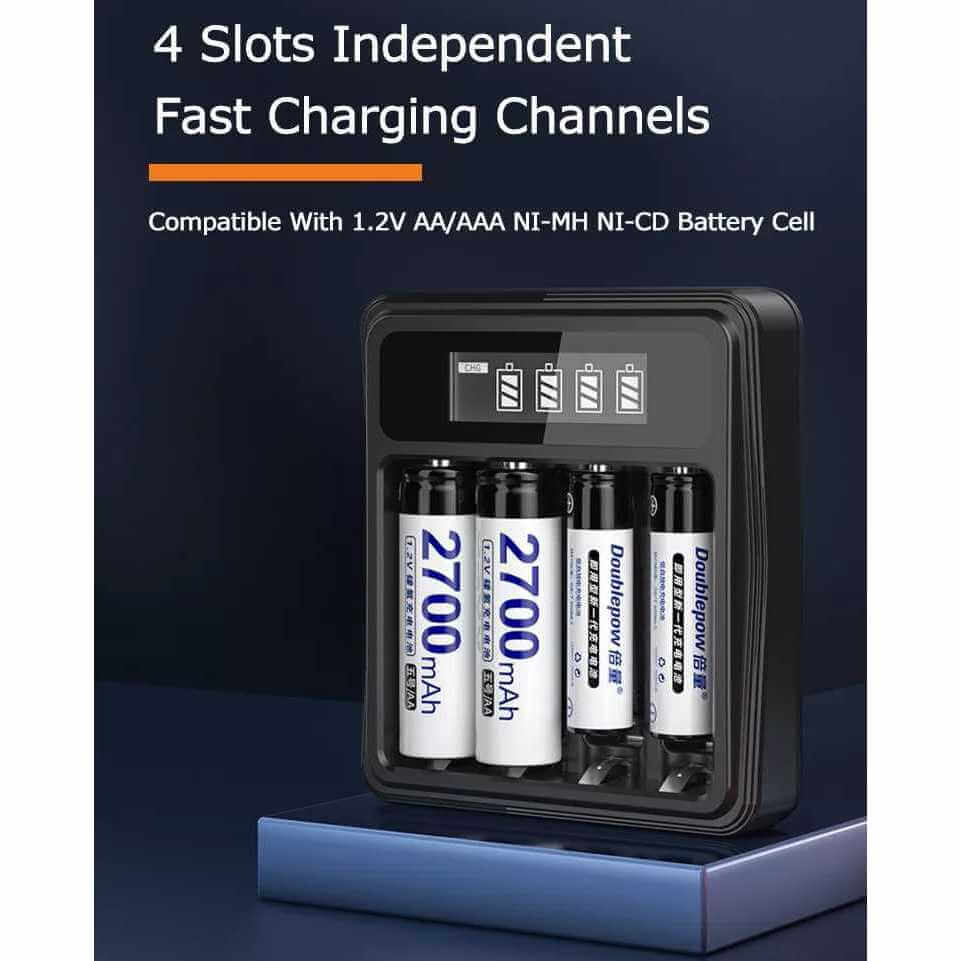 4 slots NI-MH AA/AAA LCD charger