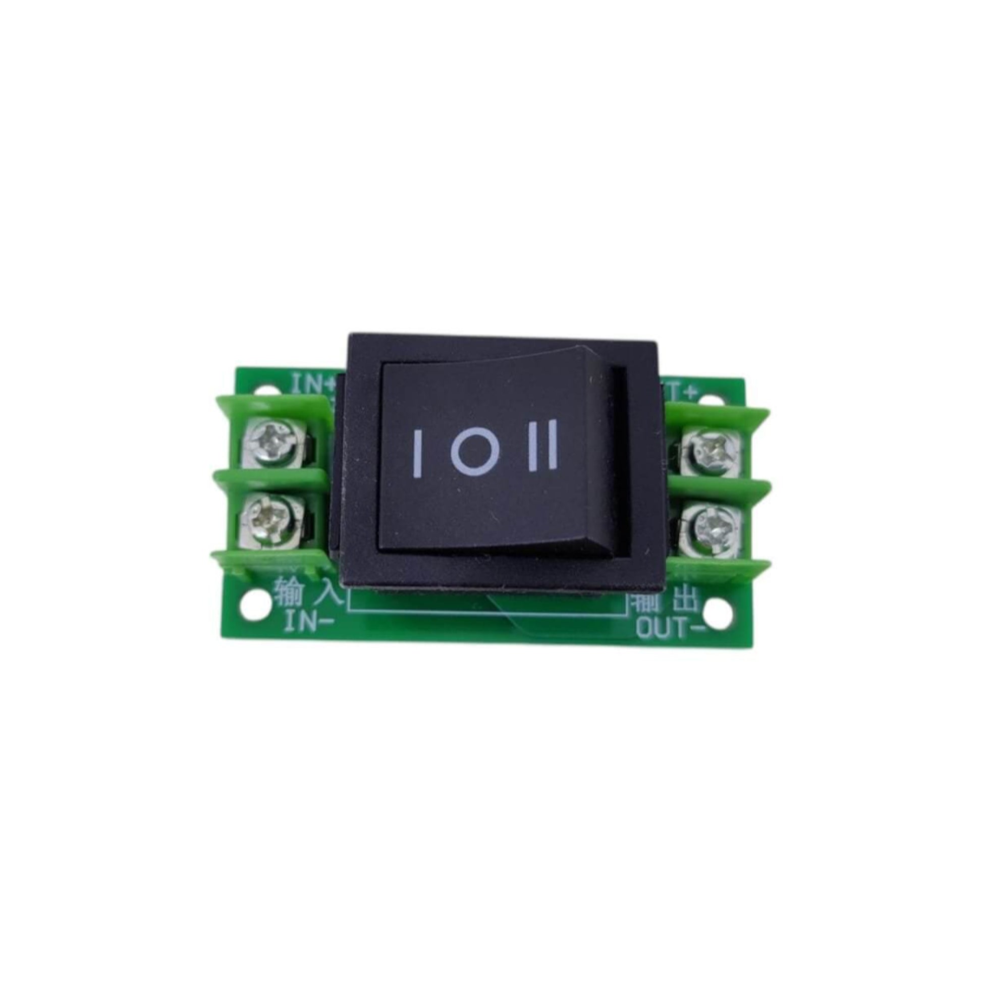 DC reversible switch module with terminal connections for motor control, compact design, and up to 20A current support.