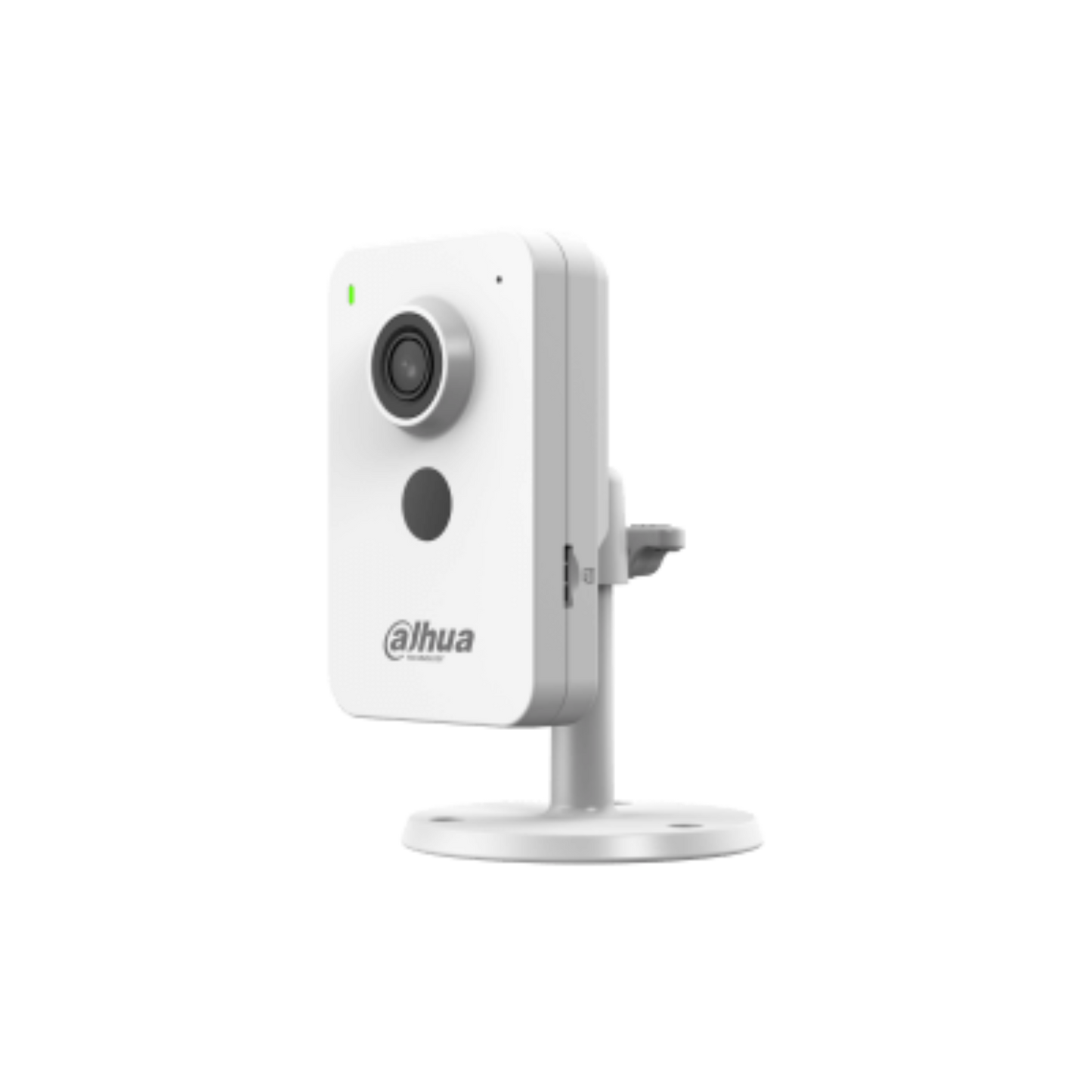 Dahua C4K-P 4MP Wi-Fi + PoE Camera on a white background, showcasing its compact design and surveillance features.