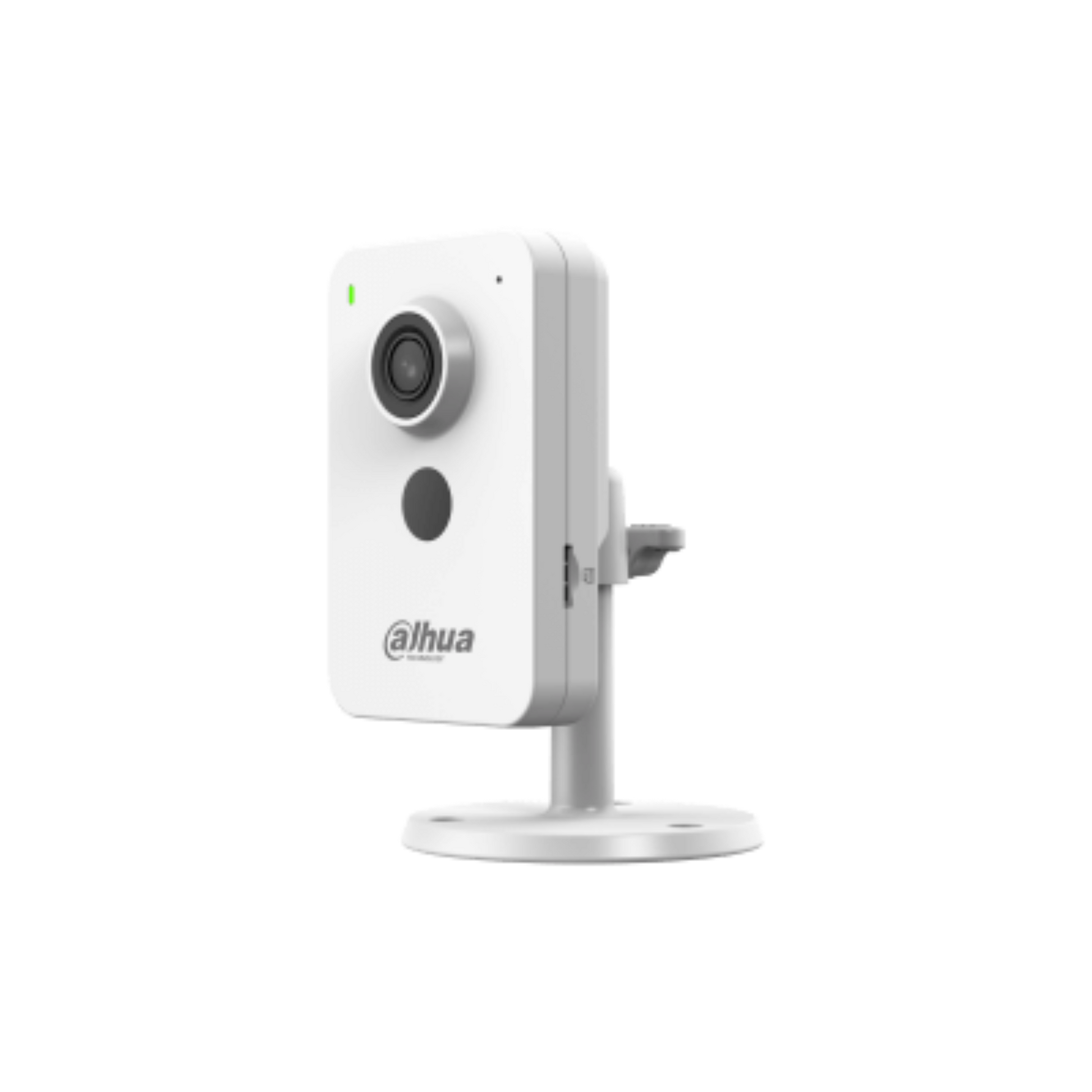 Dahua C4K-P 4MP Wi-Fi + PoE Camera on a white background, showcasing its compact design and surveillance features.