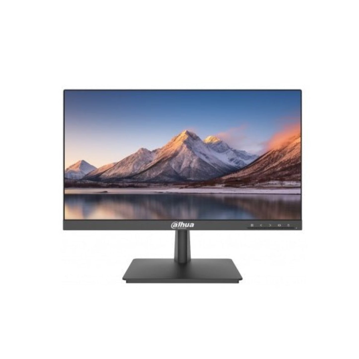 Dahua LM22-L200N 22-Inch FHD Monitor displaying a scenic mountain landscape with clear visuals and modern design.