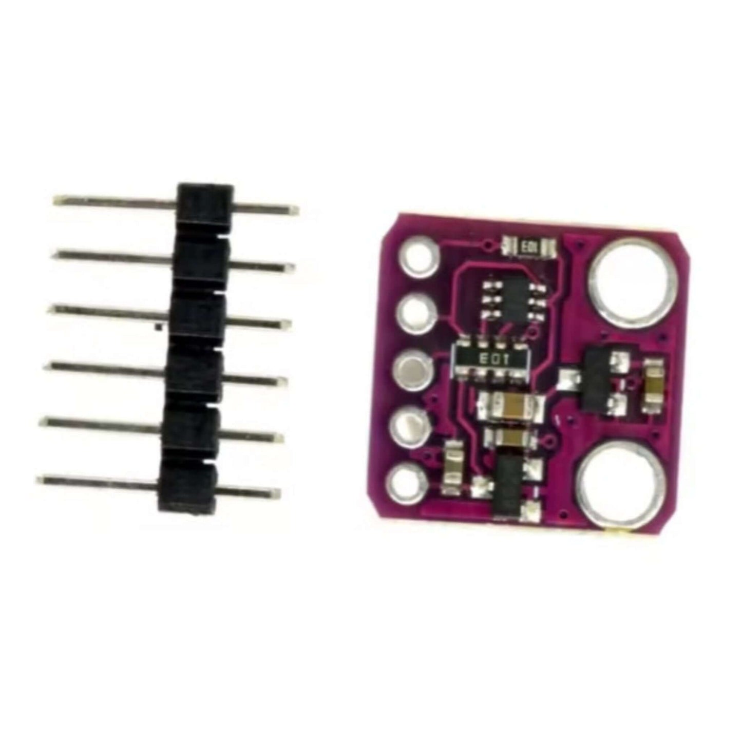Back view of the purple GY-MAX30100 heart rate and blood oxygen concentration sensor module.