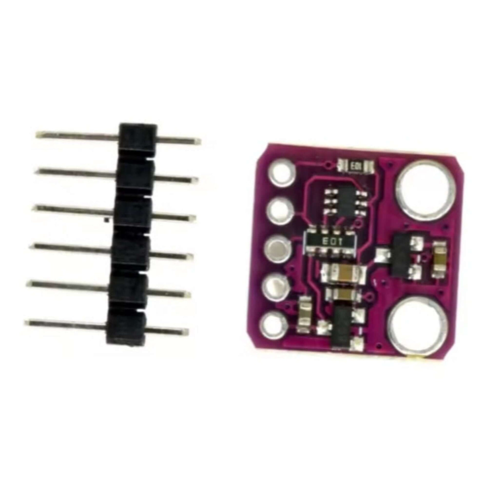 Back view of the purple GY-MAX30100 heart rate and blood oxygen concentration sensor module.