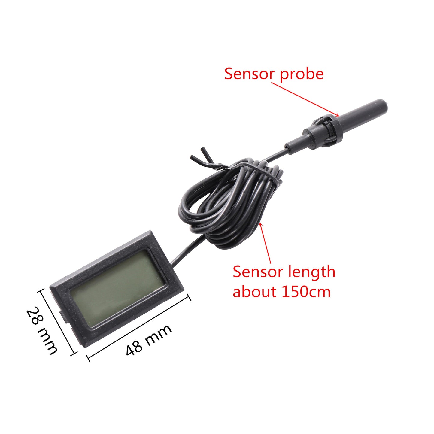 LCD 數碼溫濕度計 | 1.5米外置探頭 (嵌入式面板)