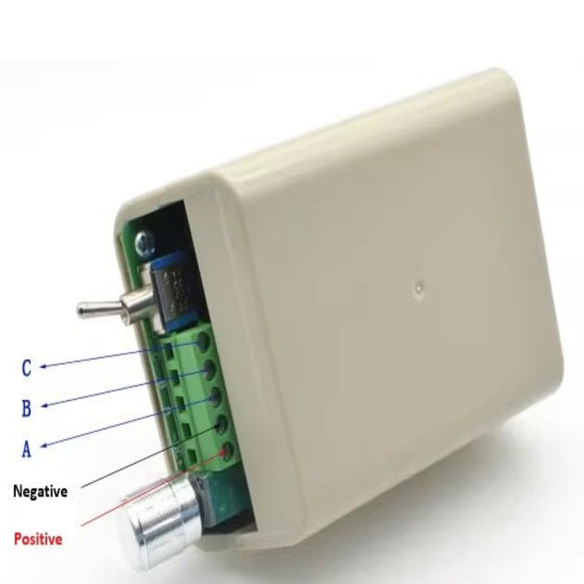 DC5-36V 15A BLDC motor speed controller view showing connections and power inputs.