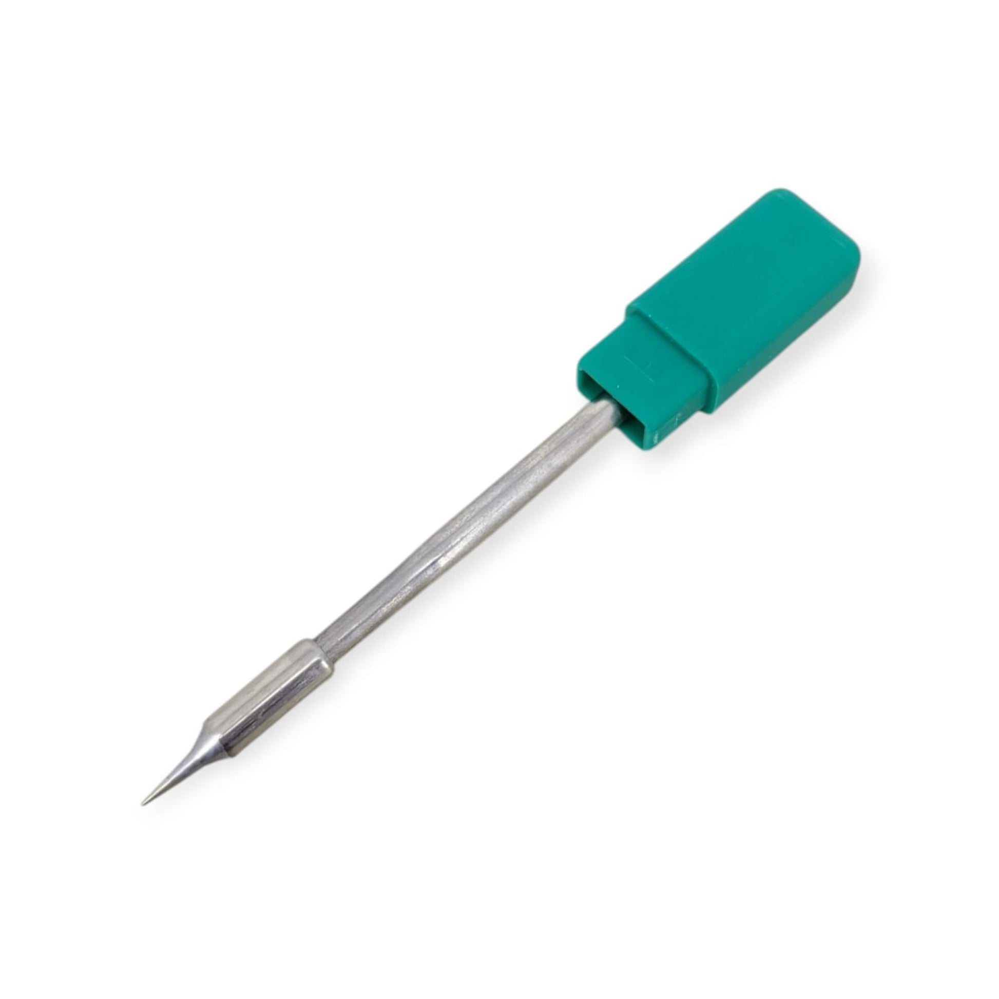 Close-up of HS02A-I pointy-type soldering tip designed for detailed soldering.