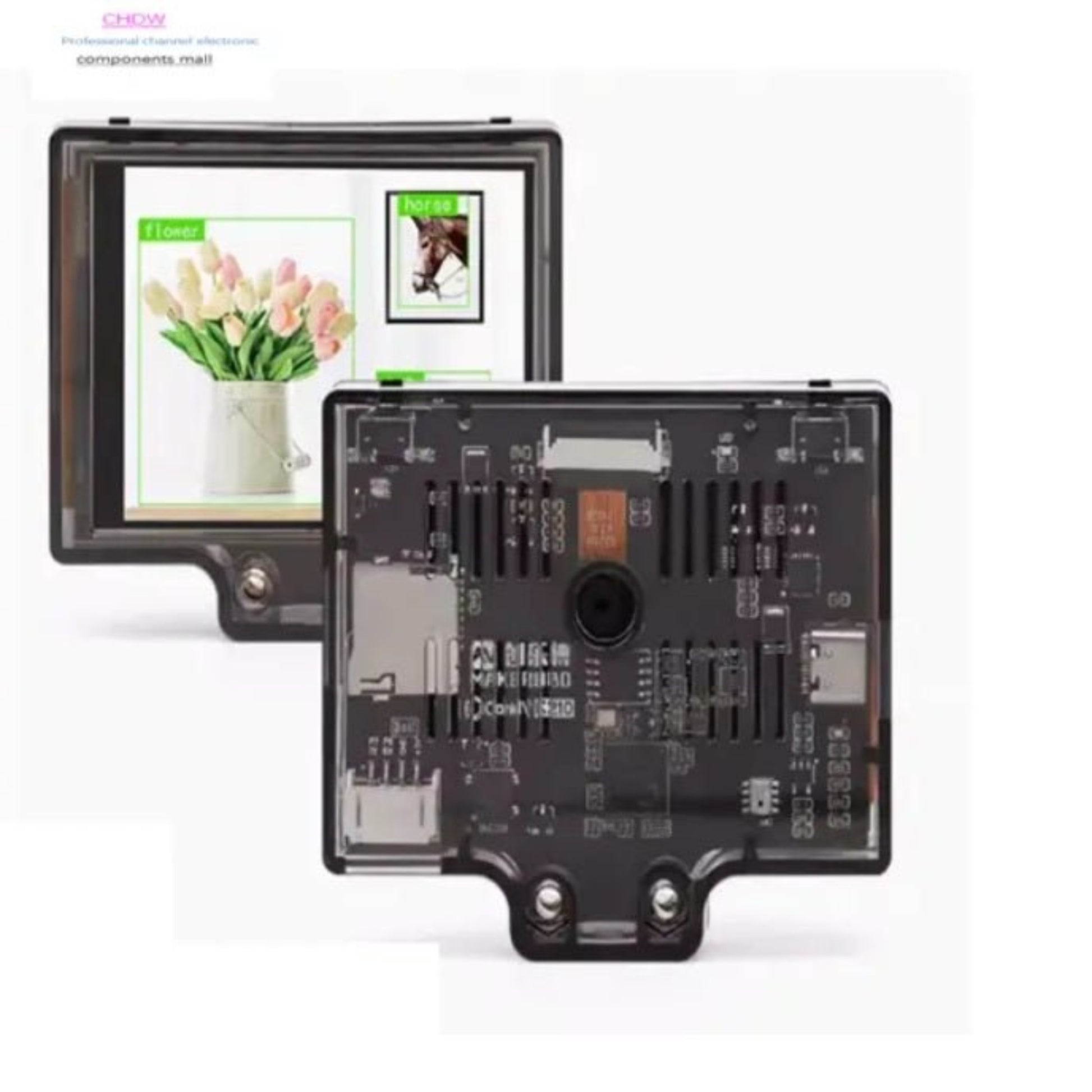 CanMv K210 AI vision sensor module showcasing camera and visual recognition technology for developers.