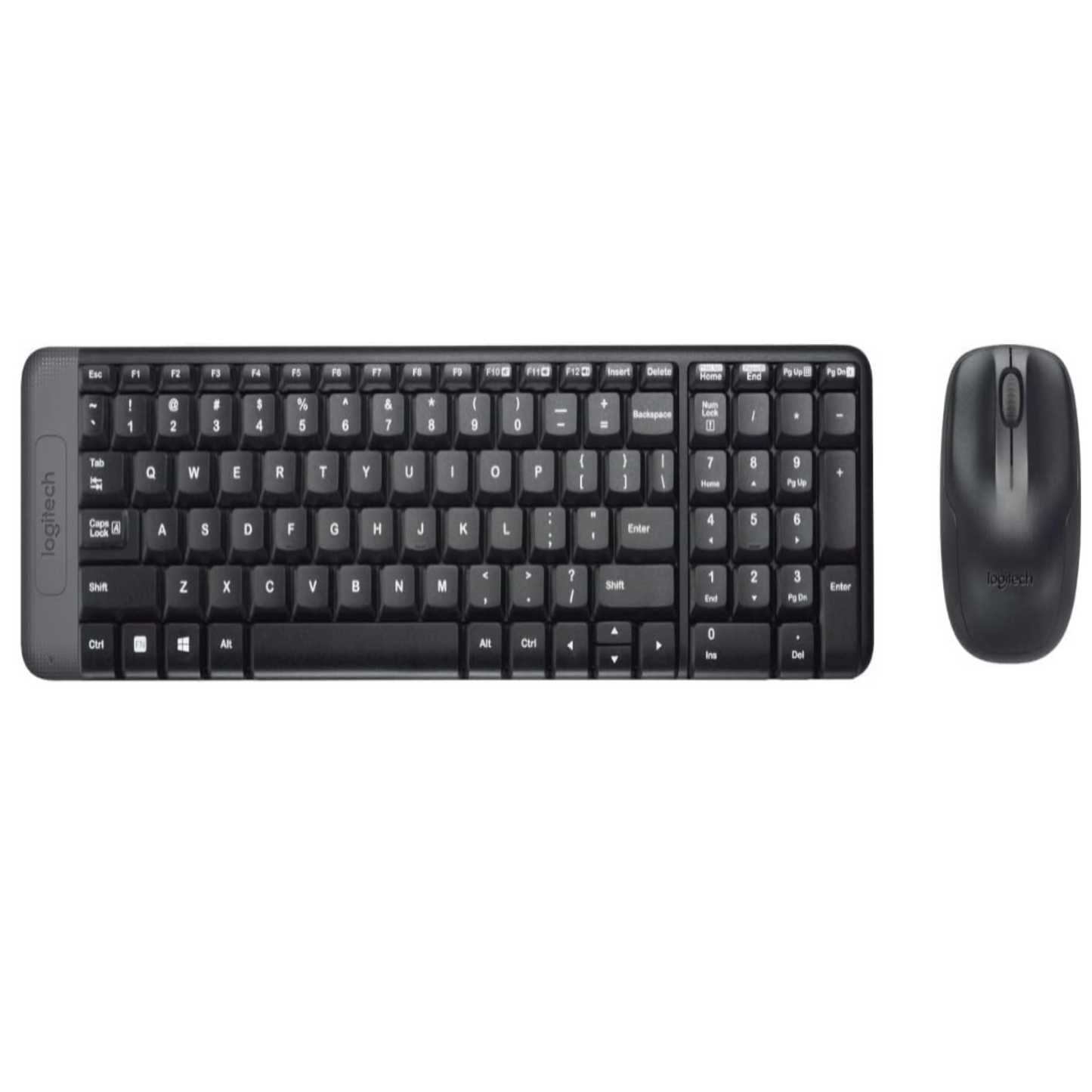 Logitech MK220 Wireless Keyboard and Mouse combo in sleek black design for compact and reliable productivity.