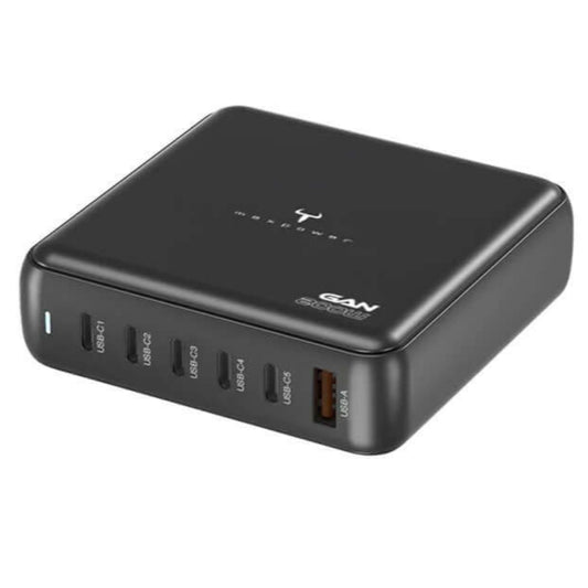 Maxpower TF260XJ 200W GaN USB charger with six ports for fast, efficient charging of devices.