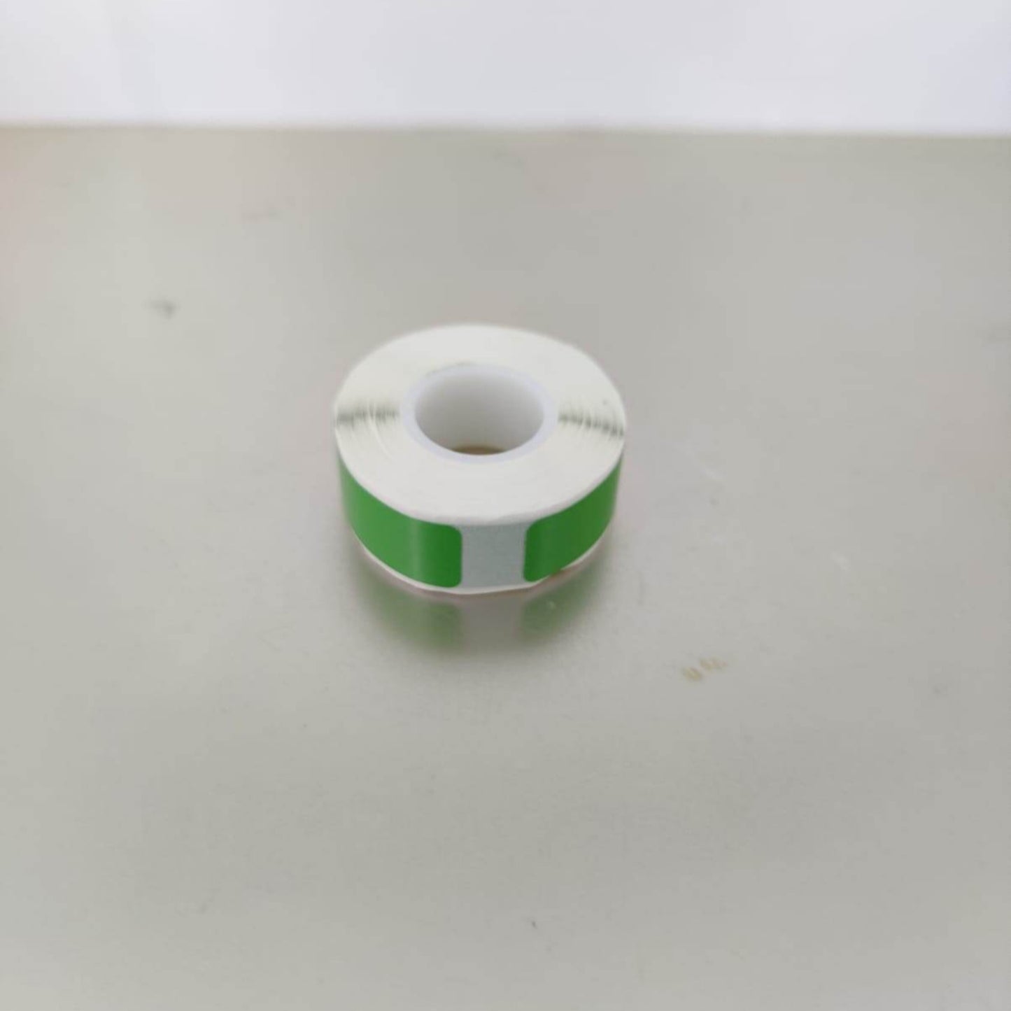 P15 green thermal label stickers, 12x40mm, waterproof, oil-proof, tear-resistant.