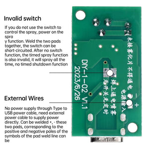 Type-c USB Mini Humidifier DIY Kits