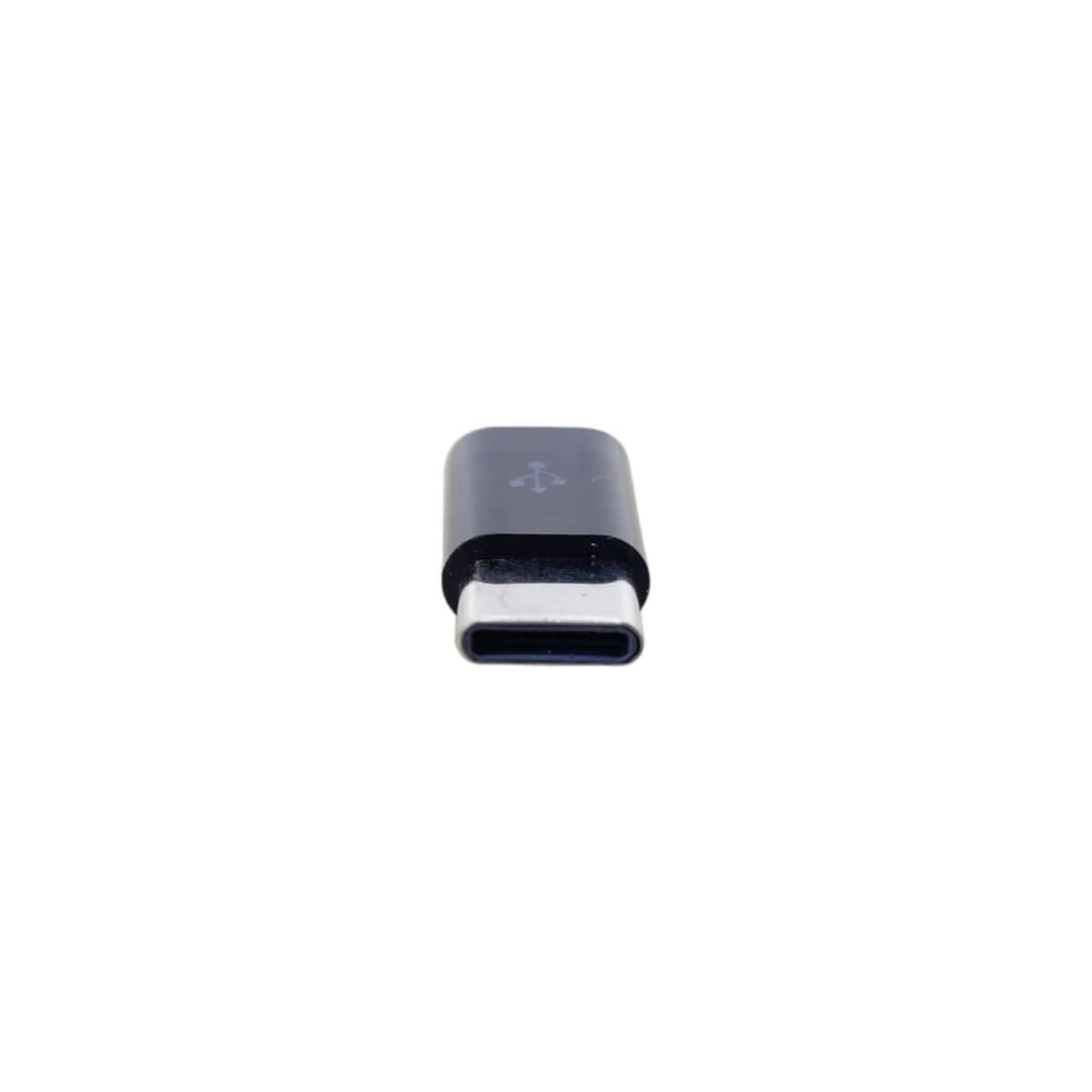 Micro USB Female to Type-C Male Adapter for charging and data sync, compact and convenient for device connectivity.