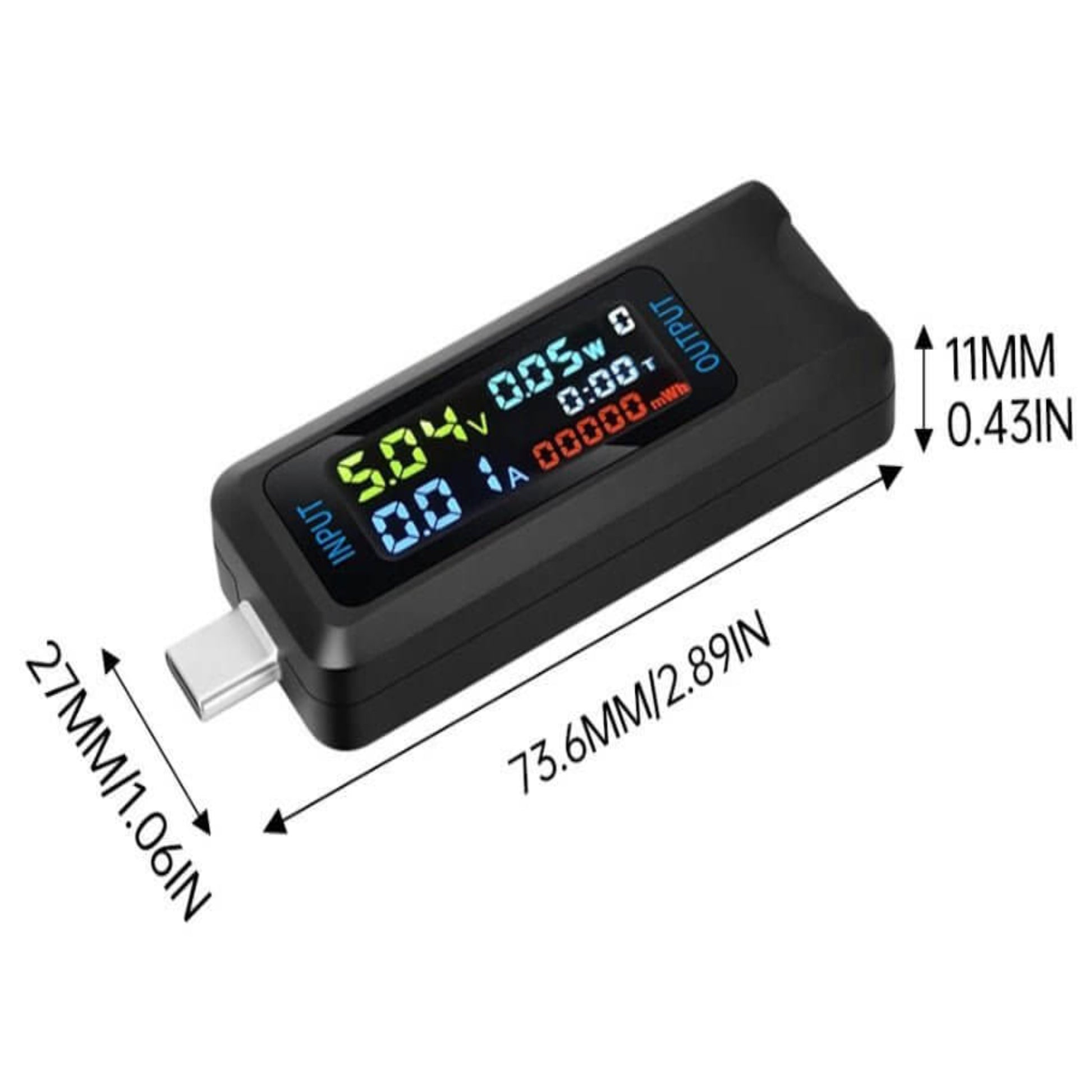 Type-C USB Tester digital voltmeter ammeter with measurement display and compact design for real-time charging monitoring.
